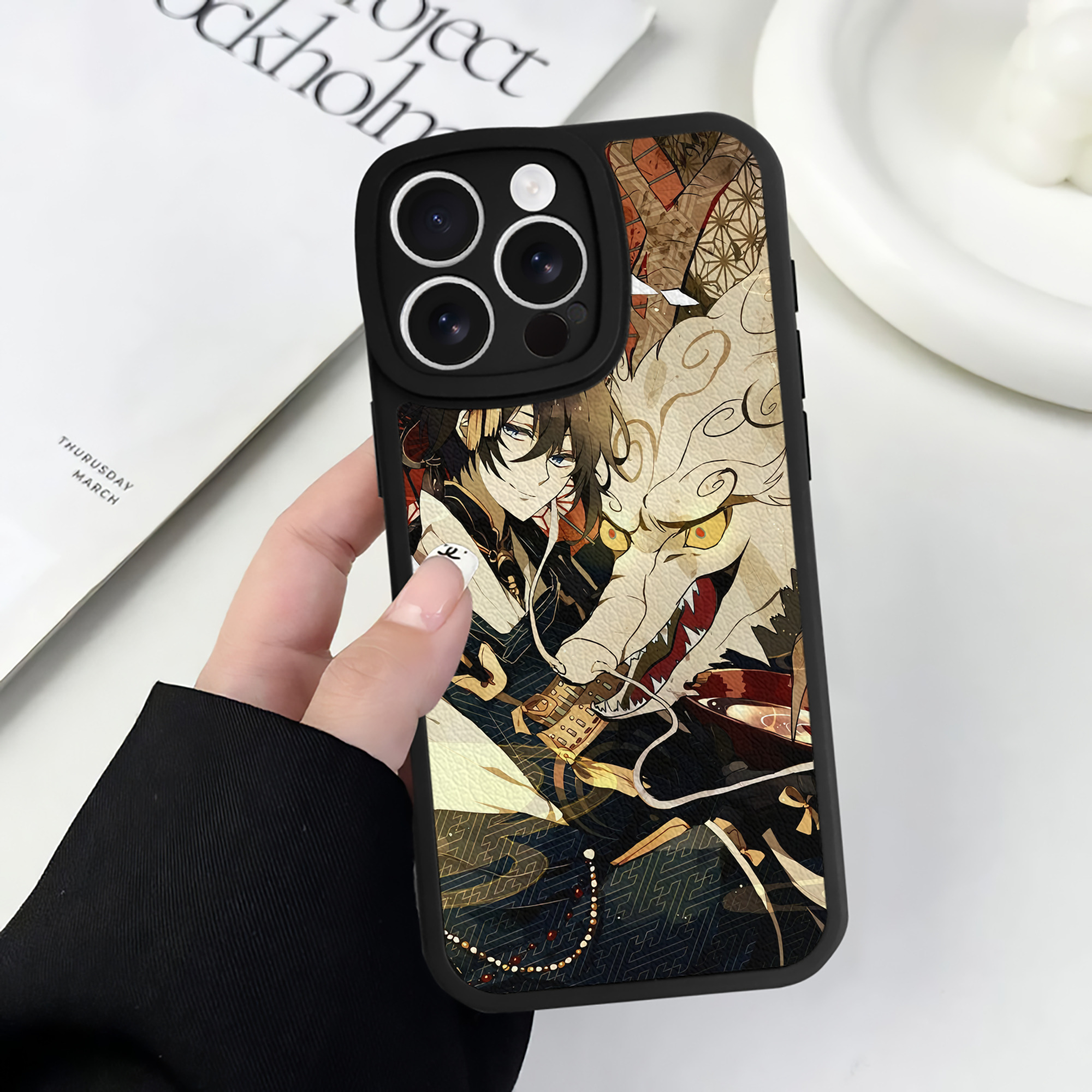 （画像用） 刀剣乱舞 Touken Ranbu 【iPhone 16シリーズ対応】シリコンスマホケース（レザー調） 材質：シリコン